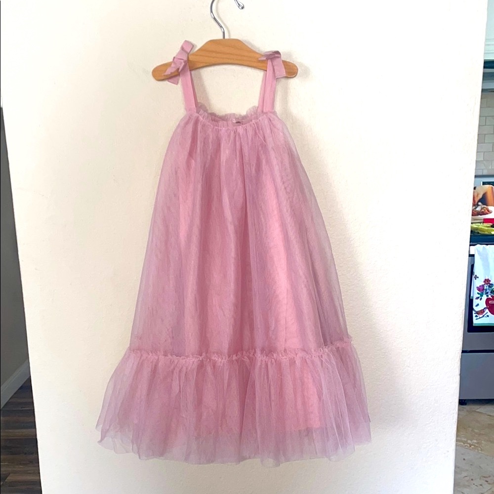Gorgeous Pink Tulle Dress with Bow Straps NWT